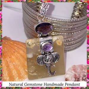 Unique Botswana Agate Gemstone Handmade Elegant Pendant